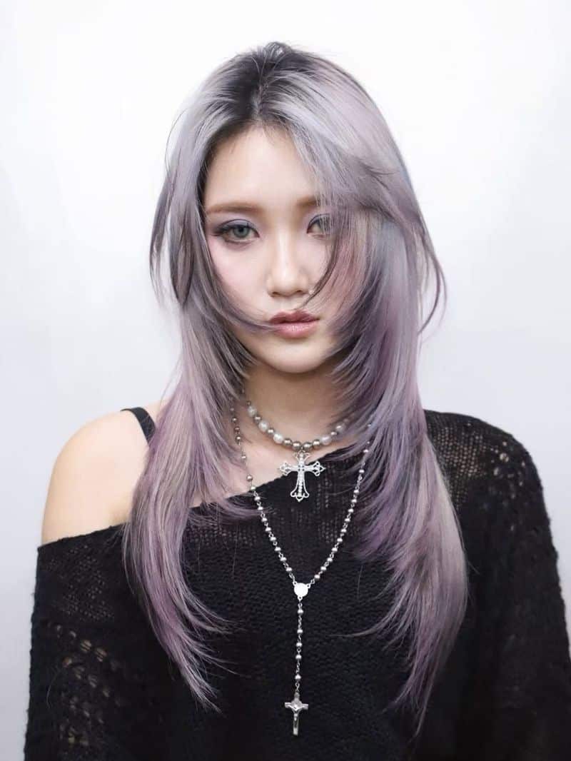55. Smoky Purple Shag with Dark Roots