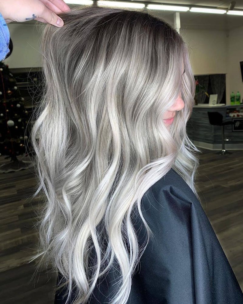 12. Smoky Shadow Root with Platinum Waves