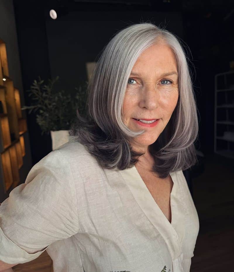 42. Smoky Silver Lob with Soft Inward Ends