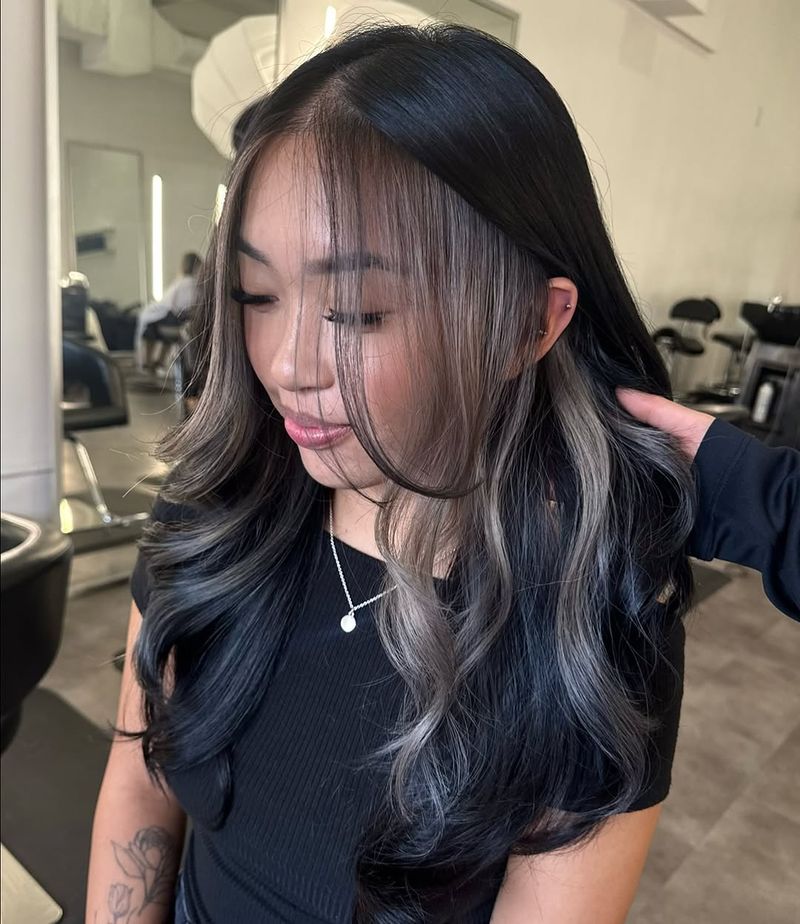 56. Smoky Silver Underside on Jet Black Layers