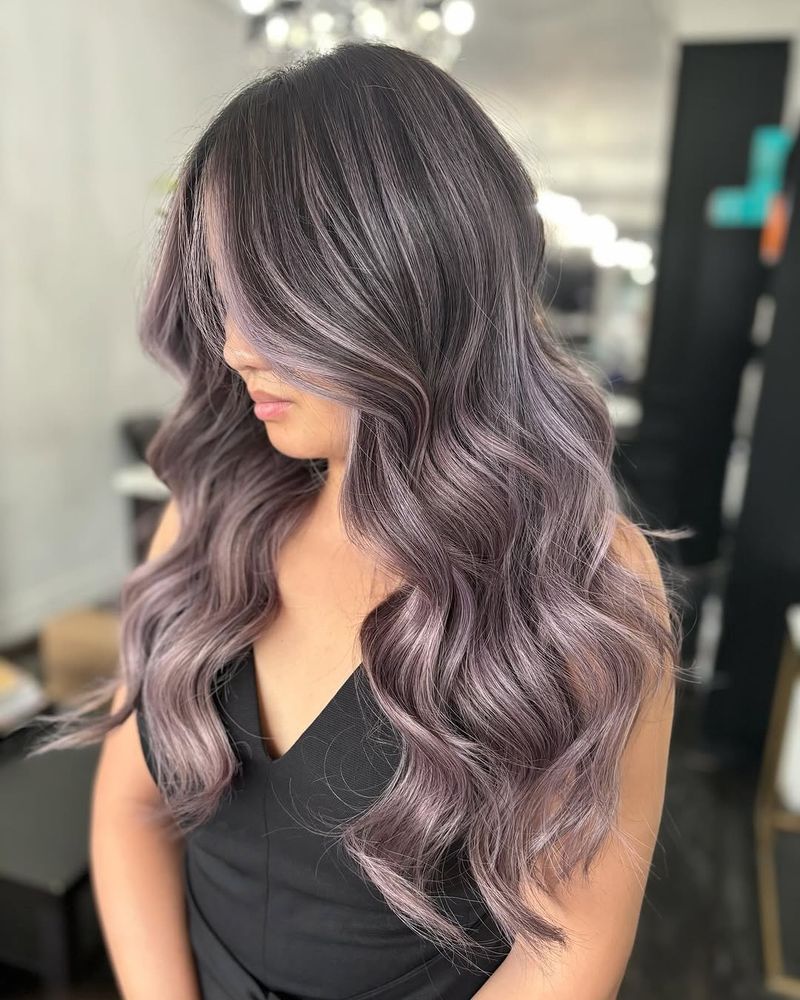 3. Smudged Roots with Smoky Lavender Waves