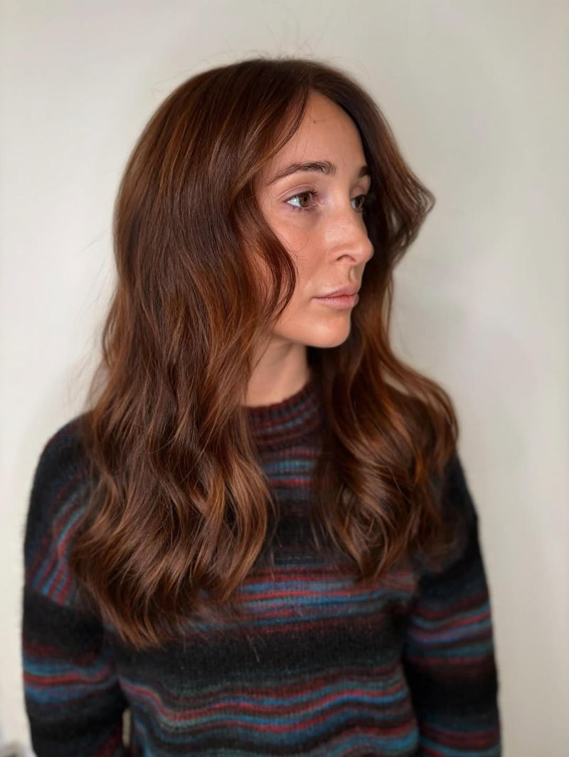 33. Soft Amber Waves and Curtain Bangs