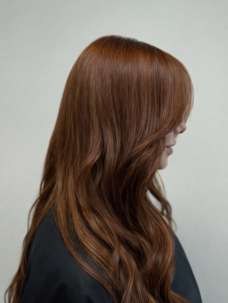 14. Soft Auburn Waves with Sweeping Fringe