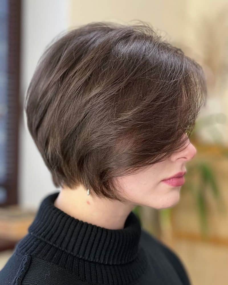 59. Soft Chestnut Side-Swept Crop