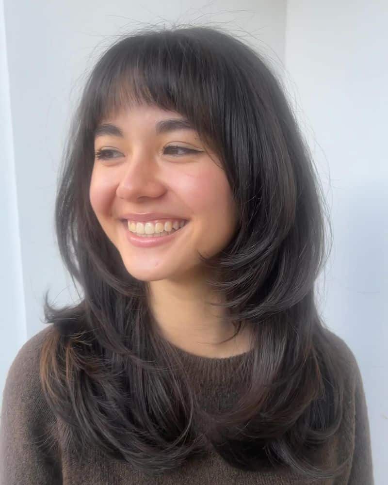 31. Soft Dark Chocolate Layers with Wispy Fringe