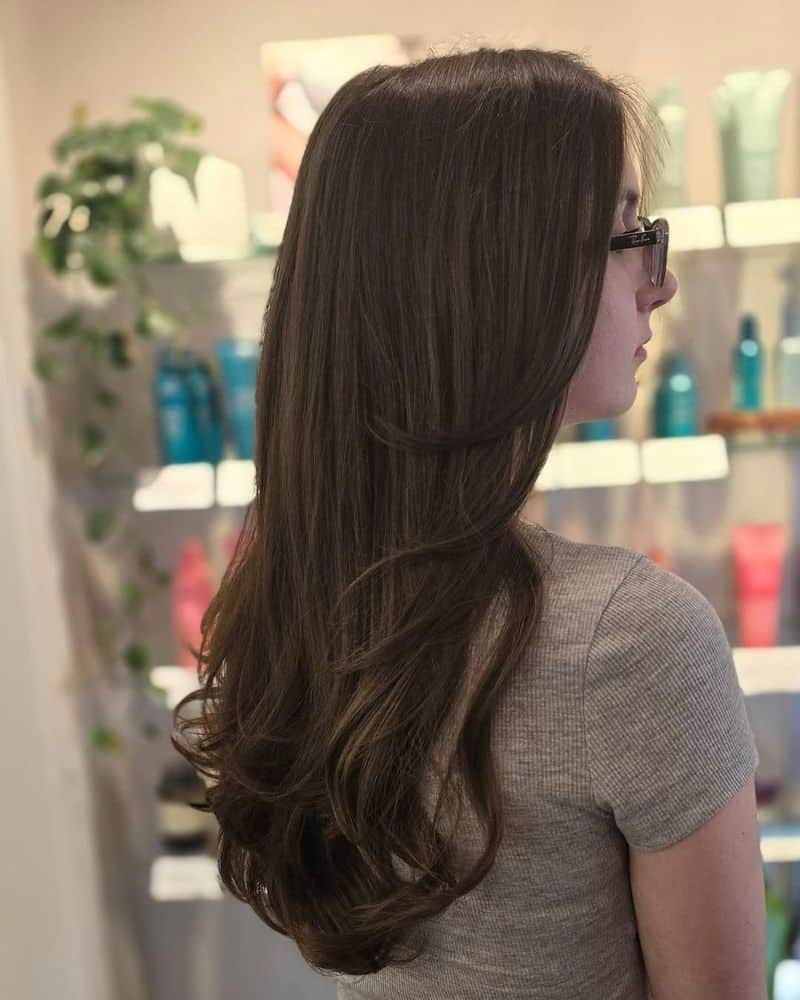 9. Soft Layered Chestnut Waves