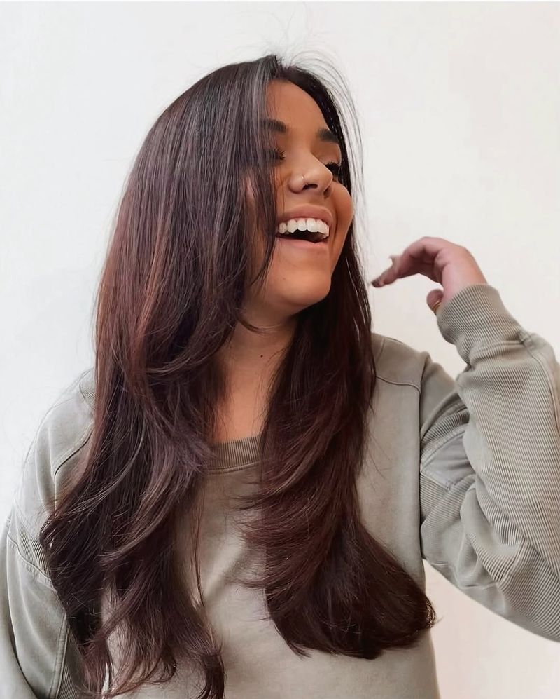 57. Soft Mahogany Layered Blowout