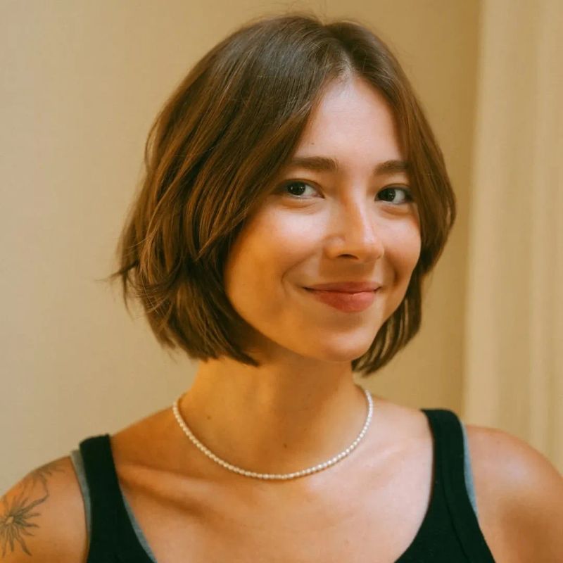 57. Soft Parted Chin-Length Bob