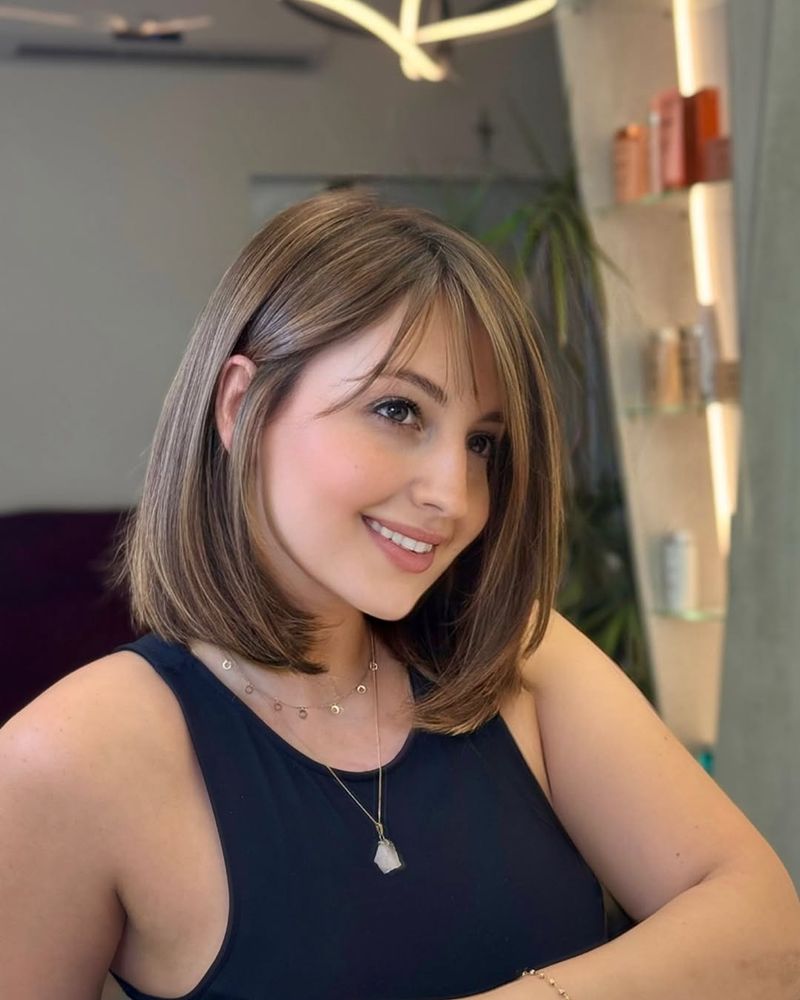 32. Soft-Sweep Bob with Wispy Bangs