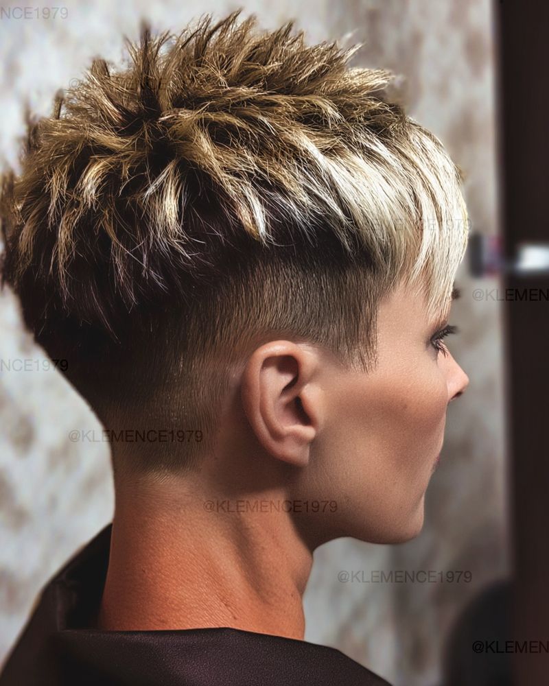 62. Spiked Undercut Pixie with Frosted Tips