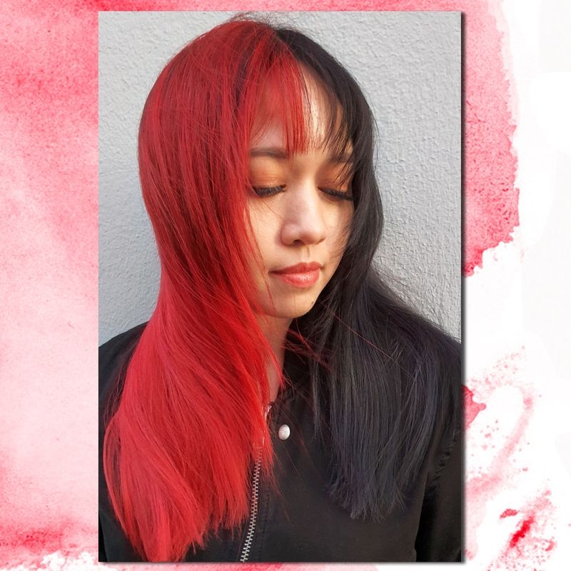 10. Split Dye with Wispy Bangs