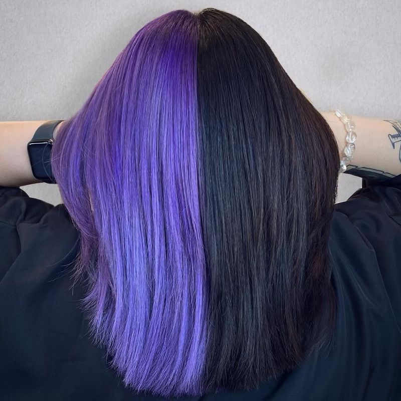 15. Split-Dyed Violet and Black