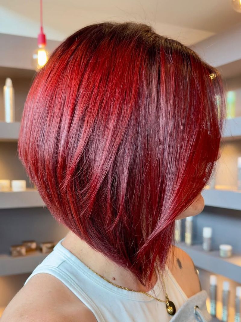 45. Stacked Cherry Bob with Dark Roots