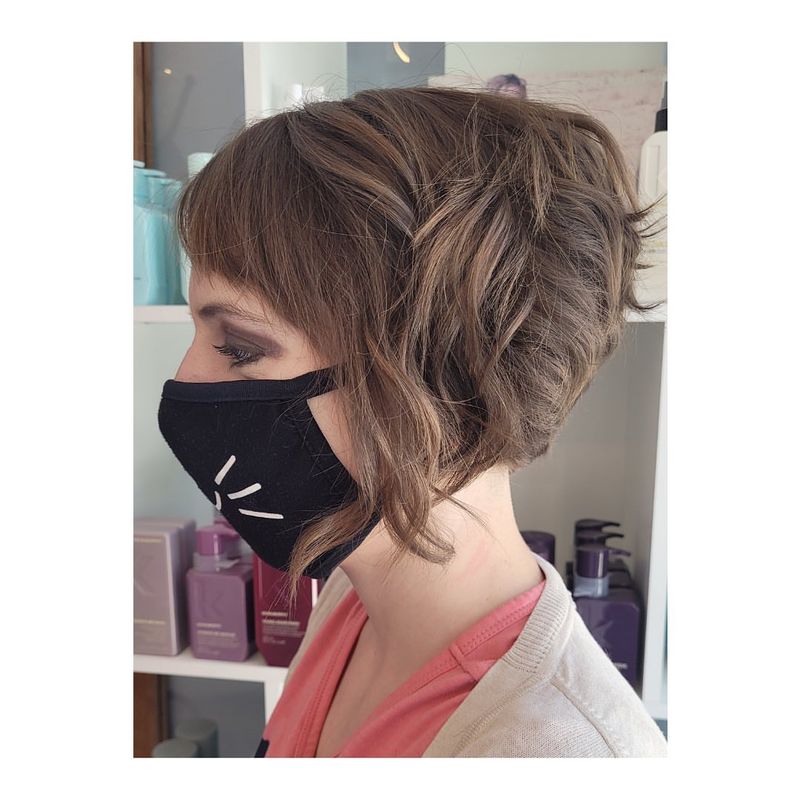 38. Stacked Wedge with Short Bangs