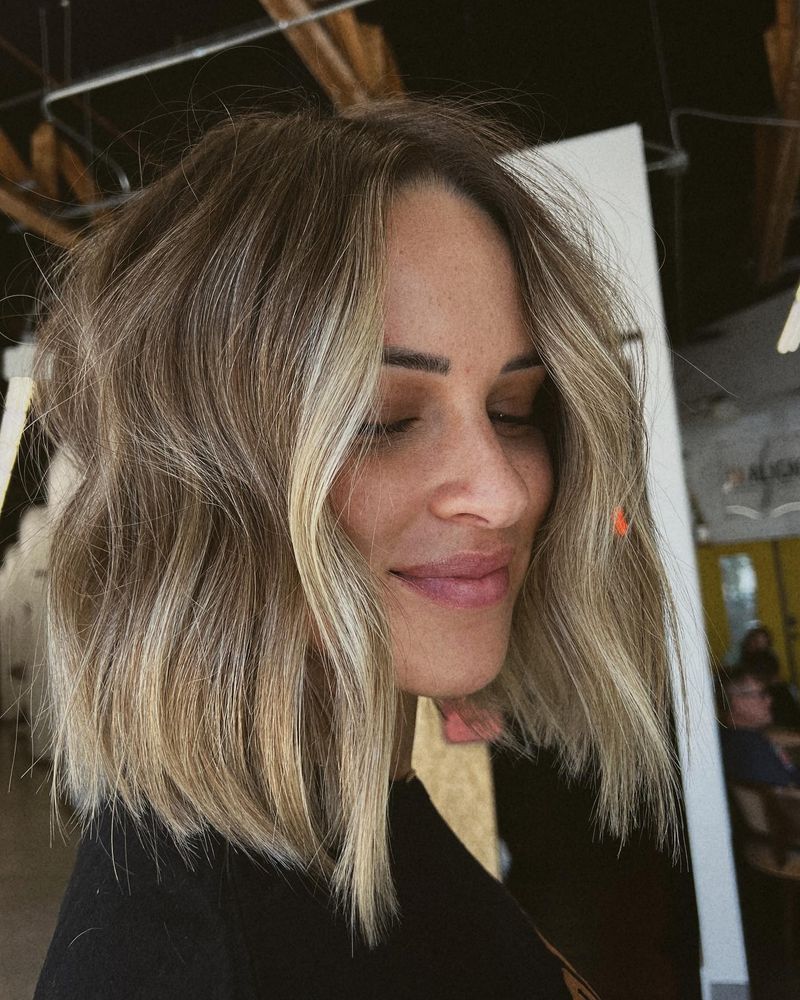29. Sun-Kissed Tousled Lob