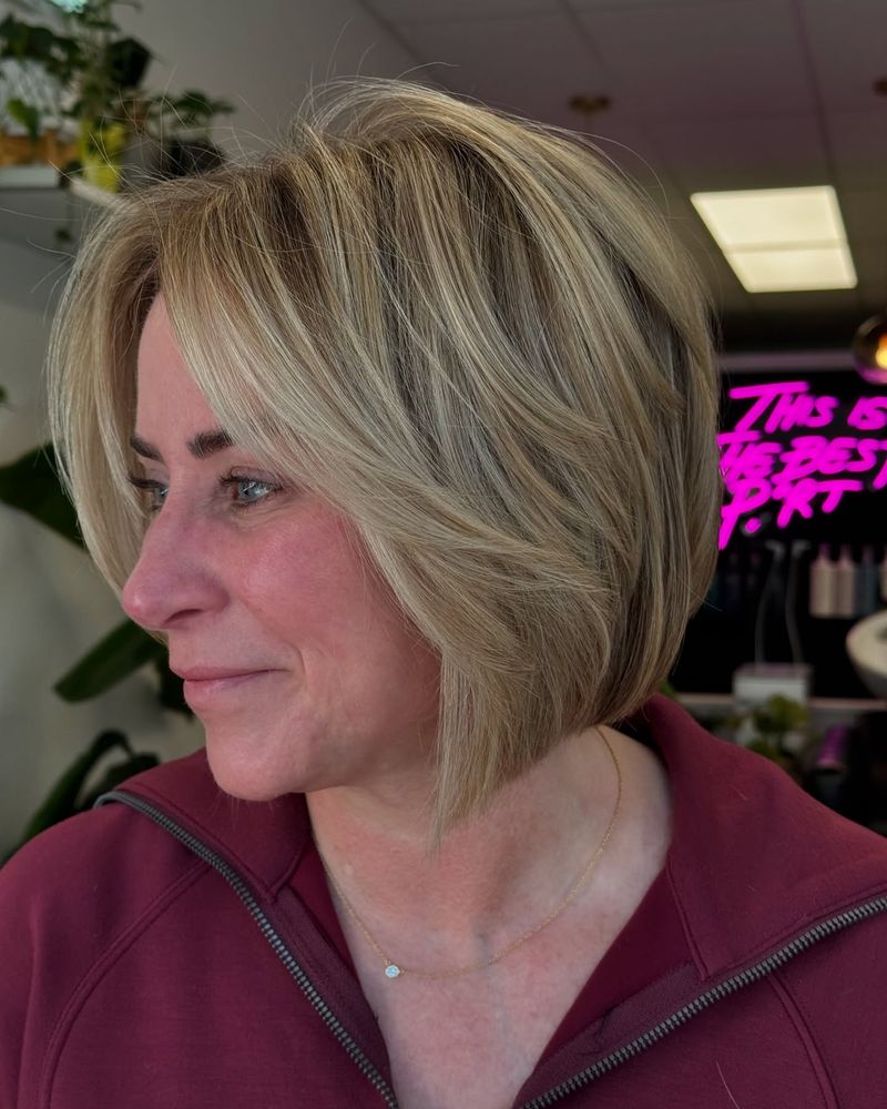 37. Sweeping Layered Blonde Bob