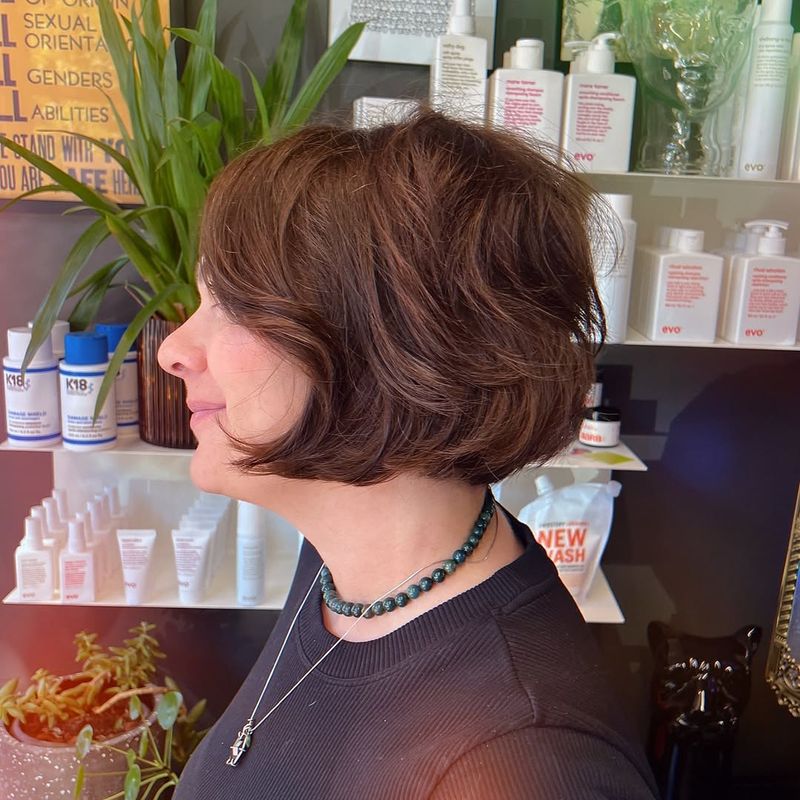 40. Textured Cinnabar Bob with Rounded Ends