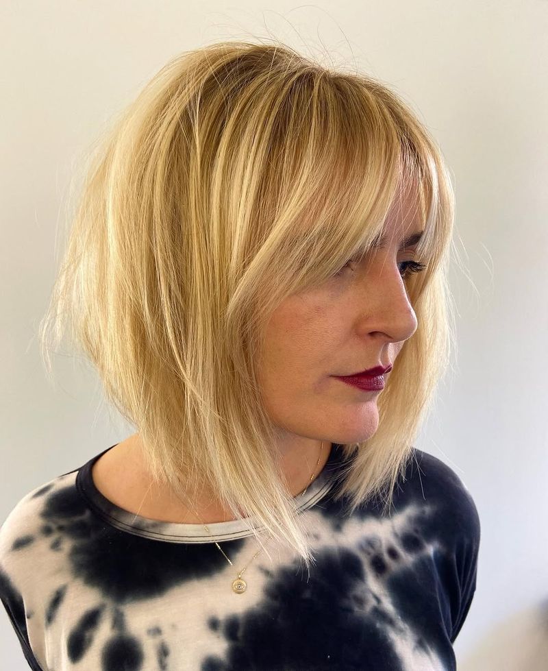 52. Textured Golden Bob with Fringe