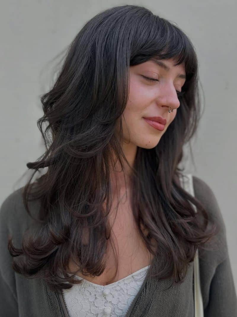 27. Textured Shag with Micro Bangs