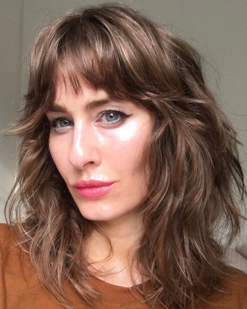 14. Textured Shag with Wispy Fringe