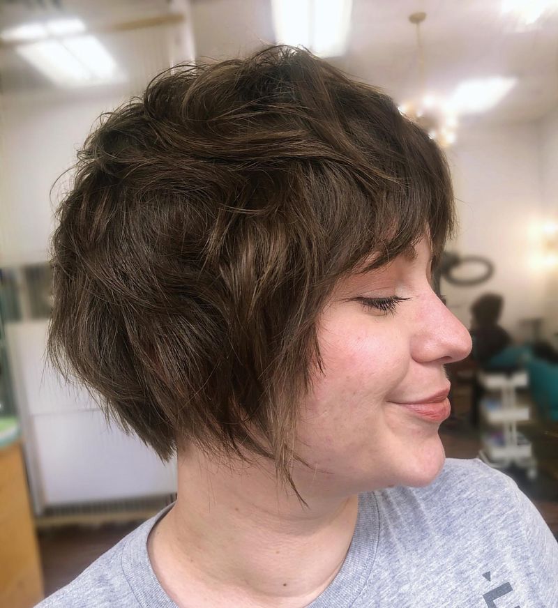 6. Tousled Brown Layered Crop