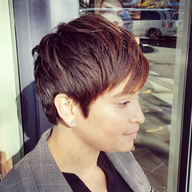 17. Tousled Chestnut Pixie