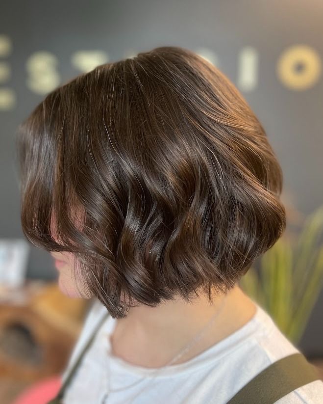 24. Tousled Chestnut Waves