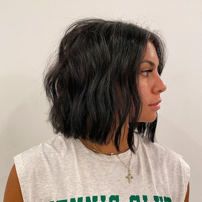 10. Tousled Dark Beach Waves