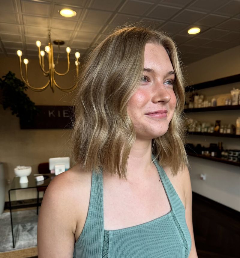 14. Tousled Golden Lob