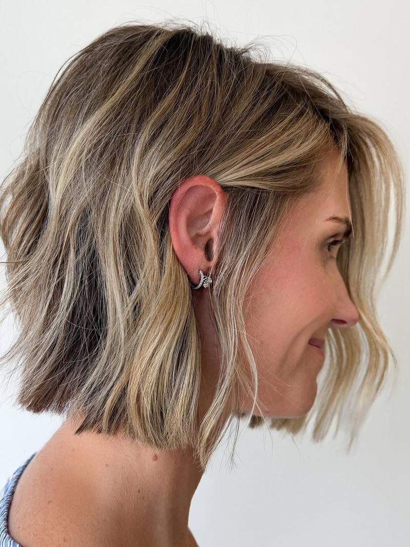 12. Tousled Honey Blonde Bob