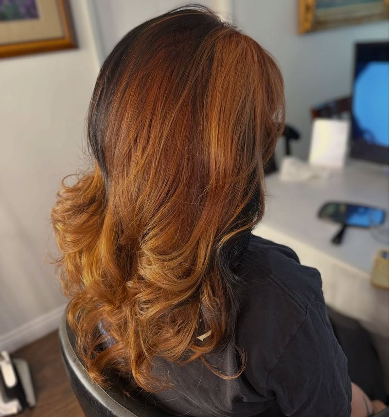 34. Two-Tone Amber and Espresso Layers