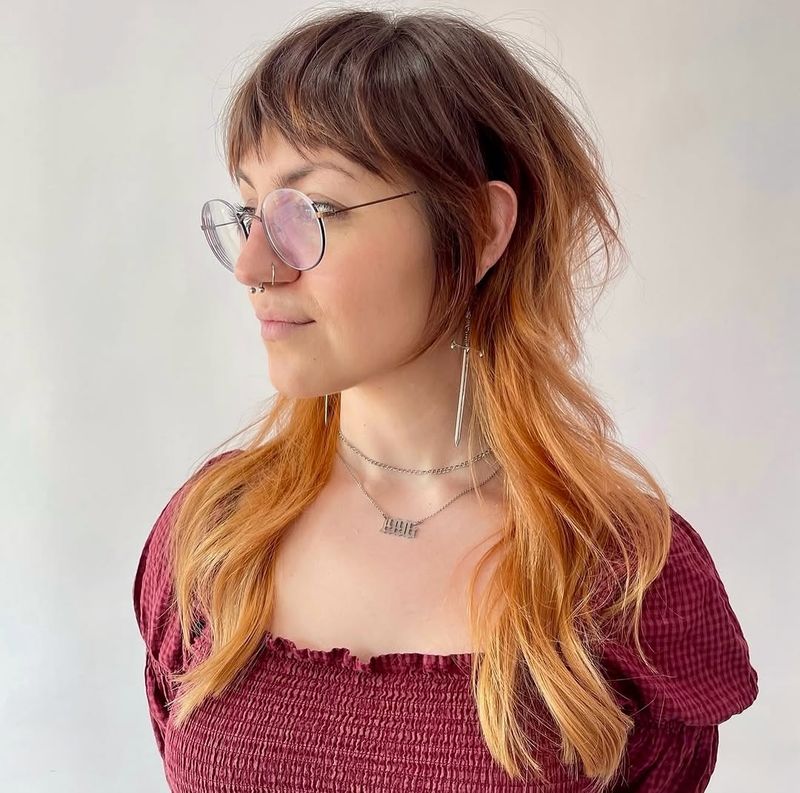 47. Two-Tone Copper Shag with Baby Bangs