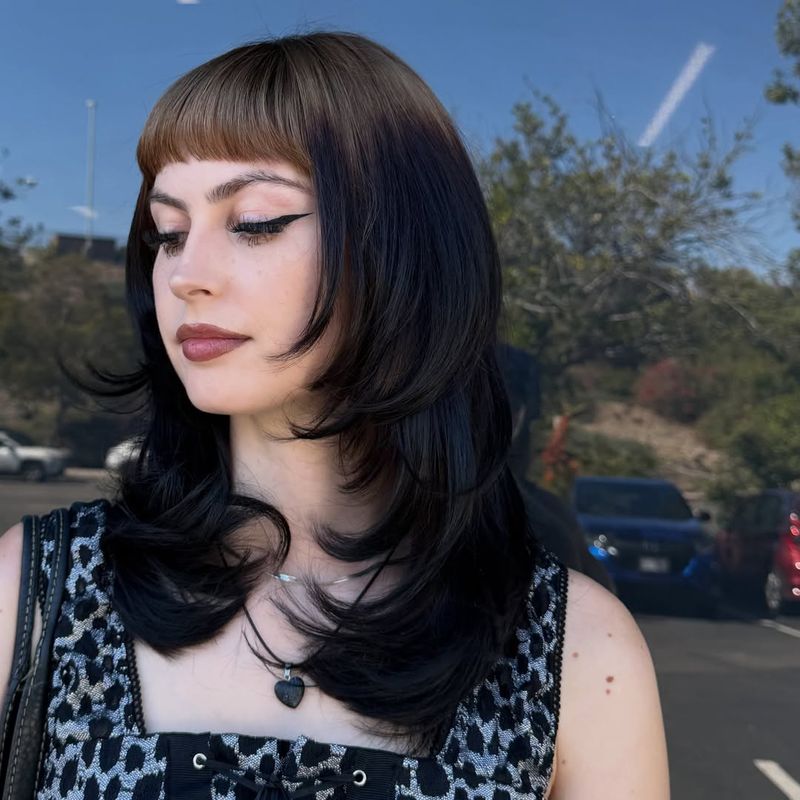 24. Two-Tone Shag with Micro Bangs
