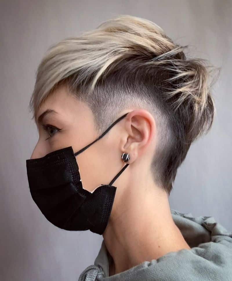 15. Undercut Pixie with Contrast Root