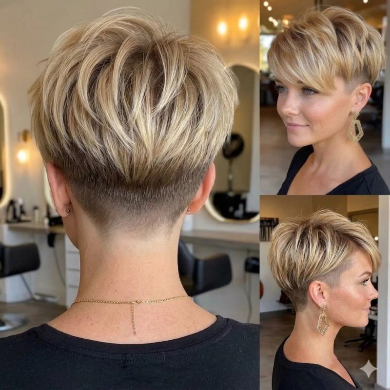 2. Undercut Pixie with Crown Lift