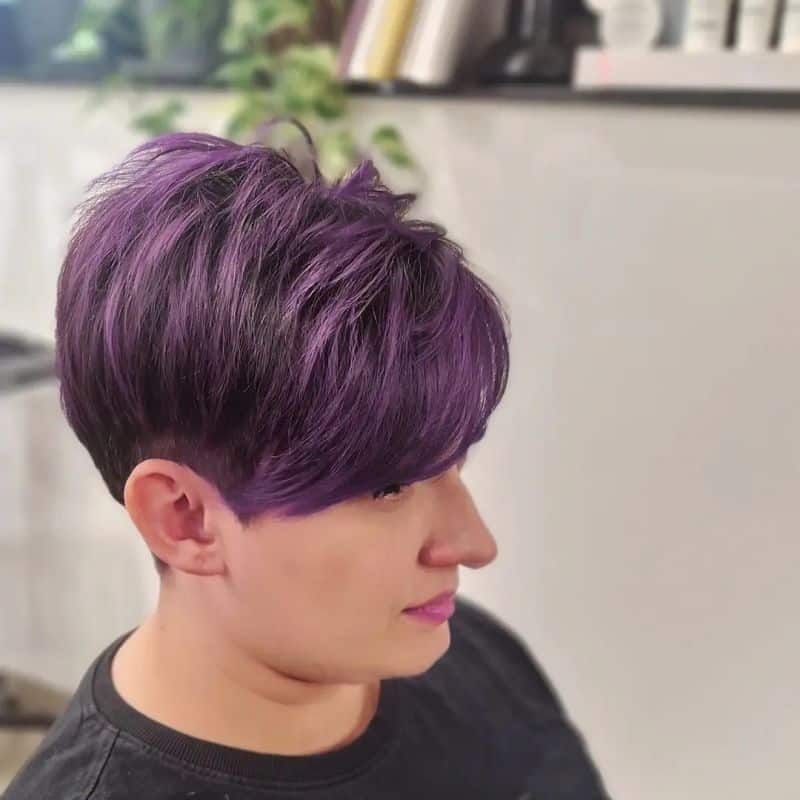 5. Undercut Pixie with Plum Violet Tones