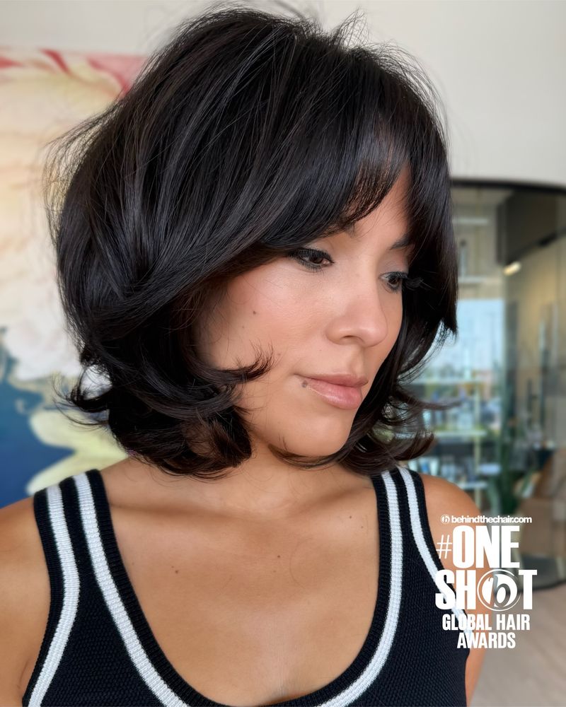 7. Velvet Volume Bob with Curved Ends