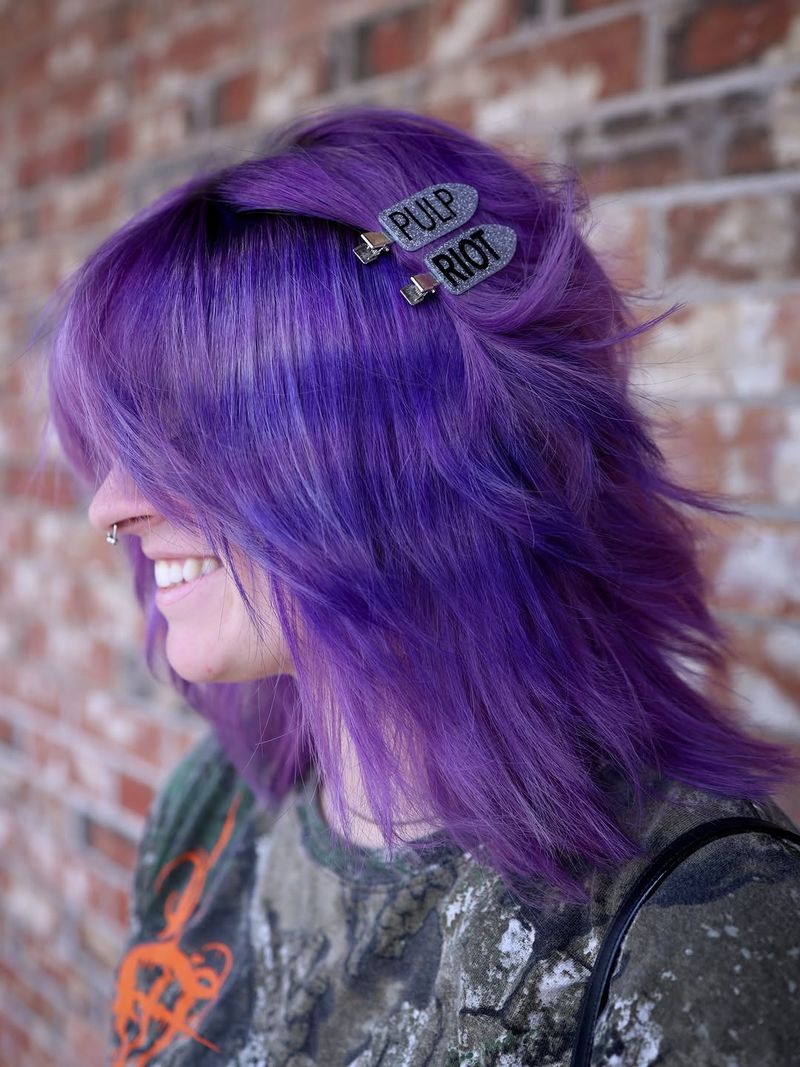 39. Violet Shag with Branded Hair Clips