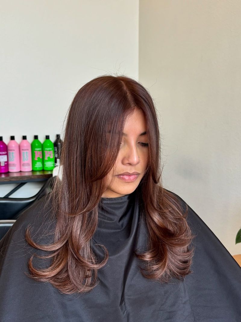 12. Warm Chestnut Brown with Rounded Ends