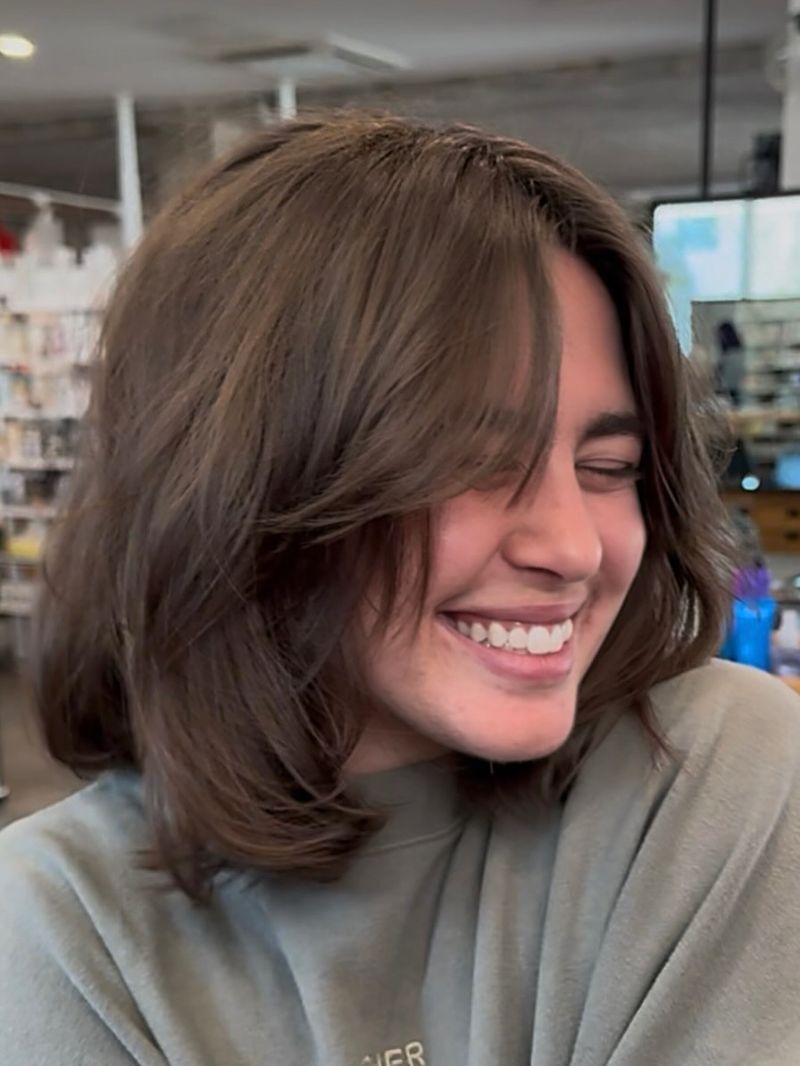 32. Warm Chestnut Shag Bob