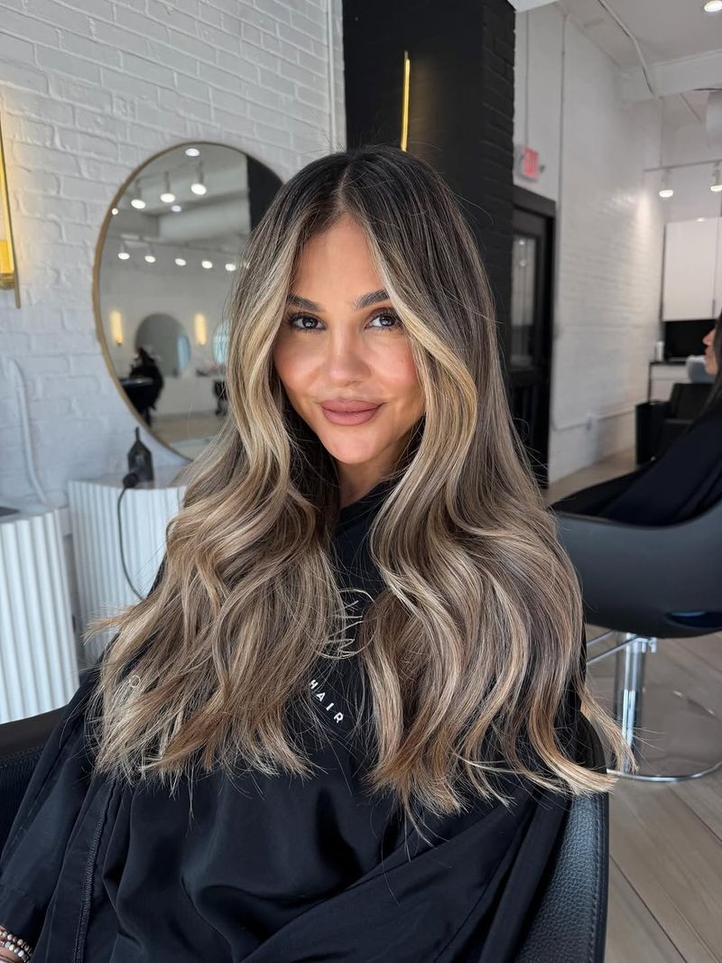 62. Warm Honey Money Piece on Ash Brown Waves