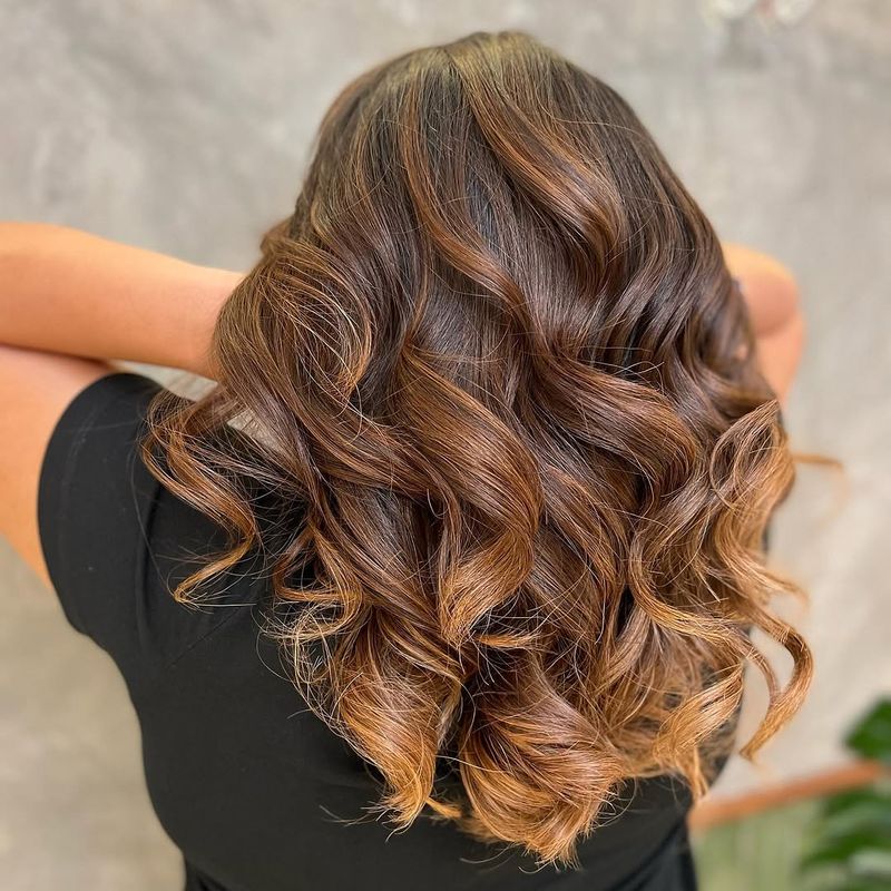37. Warm Rose Brown Balayage