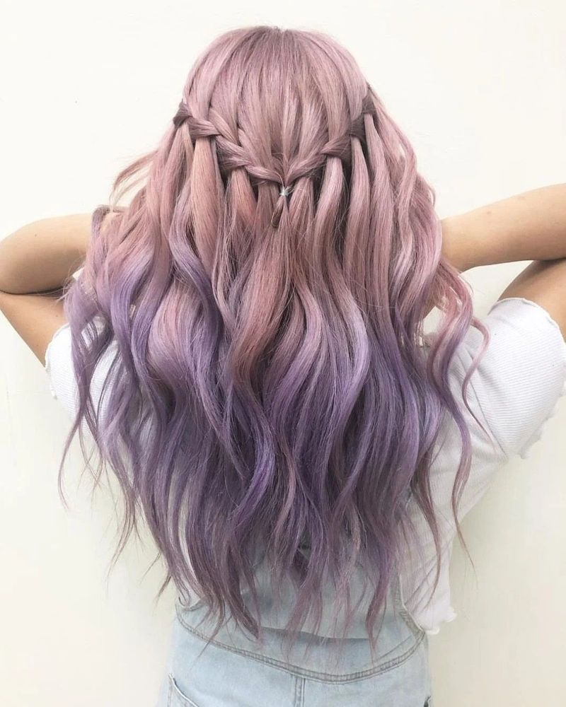 14. Waterfall Braid with Purple Melt